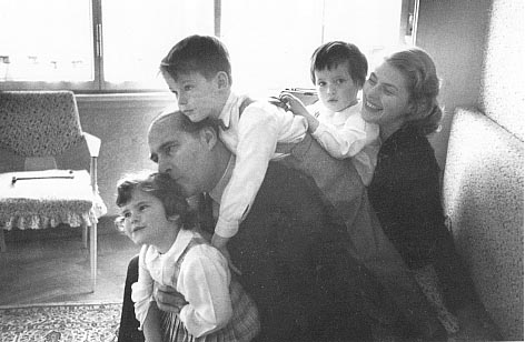 with Rossellini family 1956