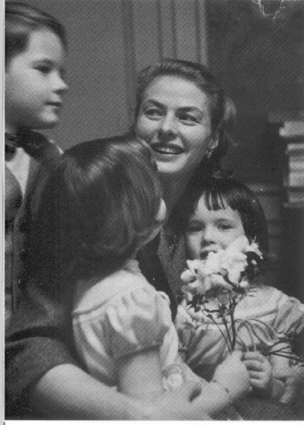 with Rossellini children after winning 2nd Oscar for Anastasia 1957